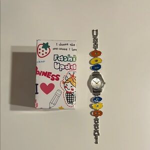 Twinkle Quartz Blue Yellow Orange Artsy Colorful Watch